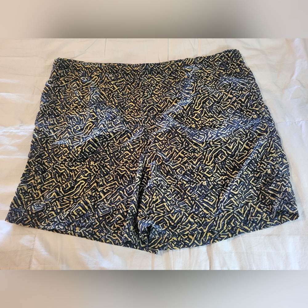 Prospirit Black and Yellow Abstract Skirt